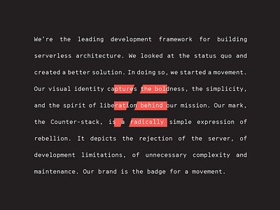 Serverless Rebrand brand design brand identity brand mark brand story branding counterstack development focus lab identity identity design logo logo design logo designs server serverless