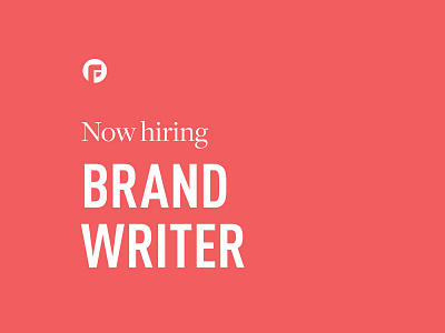 Now Hiring: Brand Writer ✏ brand identity branding branding agency branding design communications focus lab job jobs messaging now hiring verbal identity