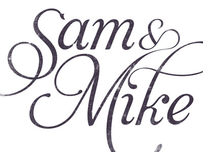 Sam & Mike design graphic logo stationery type typography wedding