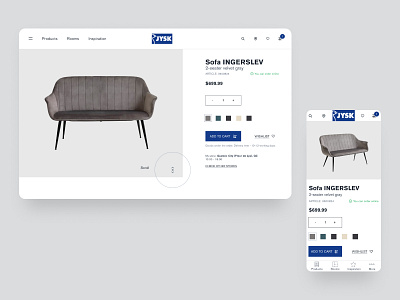 JYSK - Product Page clean ui ecommerce grid jysk minimalism product page shop typography ui ux web