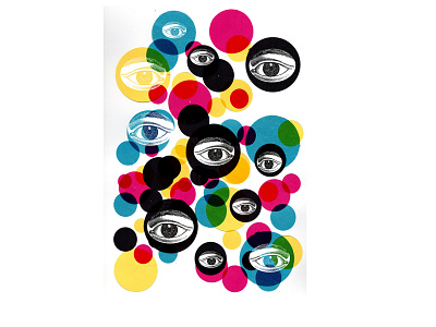 Olhos na Janela (Eyes on the Window) collage colors eye illustration magazine
