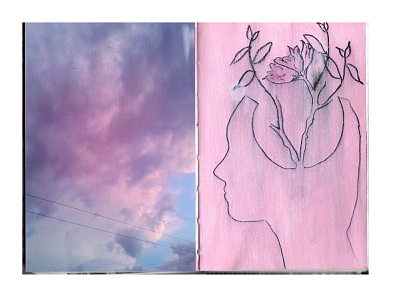 SketchBook collage illustration photography pink