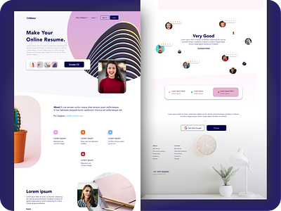 CVMaker- CV Creation Web Page app art branding design minimal typography ui ux web website