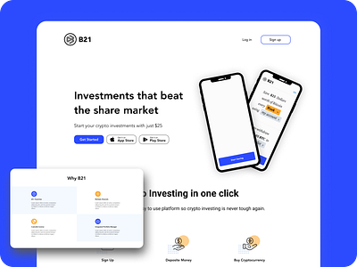 B21: Landing Page branding design minimal typography ui ux web website