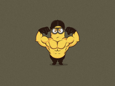 Strong Minion cute fitness illustration masculine minions muscle strong t shirt