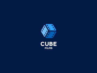 Cube Films cube film identity logo mark simple