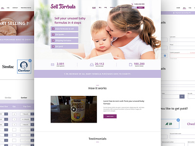 Sell Formula site baby corporate ecommerce interface layout sell formula ui web website