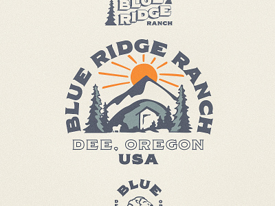 Blue Ridge Ranch Logo Set branding illustration logo typography