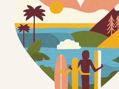 Seas and Slopes, Palms and Pines design illustration logo procreate