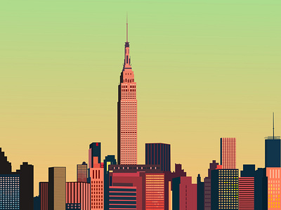 Golden Hour NYC design digitalart illustration illustration art newyorkcity print skyline vector