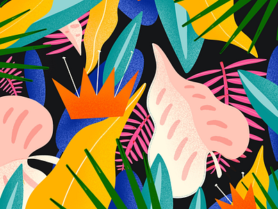 Tropical Botanicals illustration pattern patterndesign procreate texture