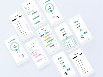 Time tracking - tracking your process adobexd app design clean design freelancer time tracking tracking app uidesign uxui