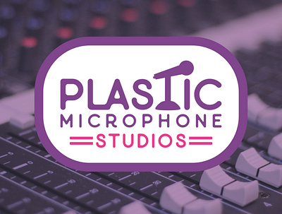 PLASTIC MICROPHONE STUDIOS - Logo Design branding design la lafayette logo microphone plastic podcast studio