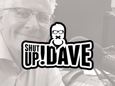 SHUT UP DAVE Podcast - Logo Design branding design glasses icon illustration logo podcast radio sports typography vector