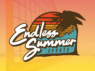 ENDLESS SUMMER SPORTS - Logo Design beach branding design icon illustration logo louisiana palm tree sand sports sports logo summer surf typography vector