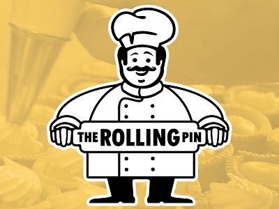 THE ROLLING PIN - Logo Design baker bakery logo branding cakes design icon illustration logo louisiana pies rolling pin tarts vector