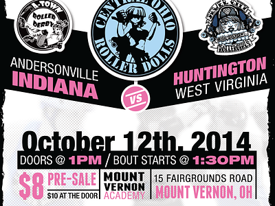 Roller Poster fight ohio pink poster roller derby