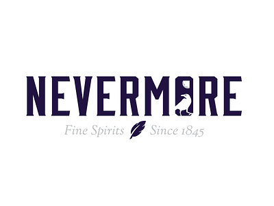 Nevermore Fine Spirits bourbon branding edgar allen poe logo nevermore raven spirits whiskey