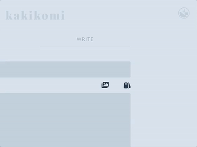 Kakikomi - Logo and Menu kakikomi menu motion sliding menu ui ui animation ui menu
