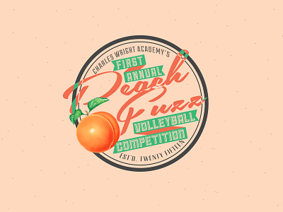 Peach Fuzz Volleyball Competition branding design flat icon illustration illustration digital logo logodesign minimal print type vector