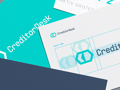 CreditorDesk Logo branding flat logo minimal simple teal