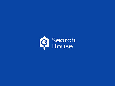 Search House brand brand identity branding design geometry home house house logo identity logo logo design magnifying glass mark minimal minimalist modern negative space search symbol type