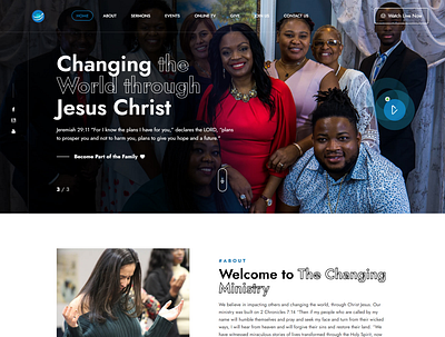 Website for the Changing Ministry branding design html5 ui ux website