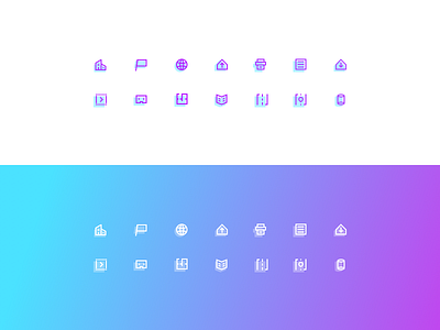 Icon Set abstract design flat icons illustration logo mobile modern simple website