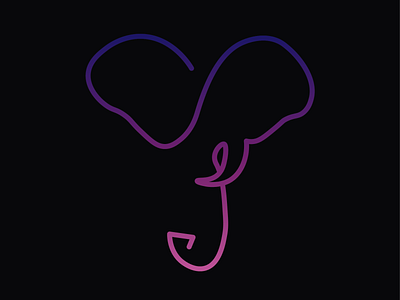 Elephant - WW adobeillustator animal dribbbleweeklywarmup elephant favorite gradient icon illustration weekly warm up