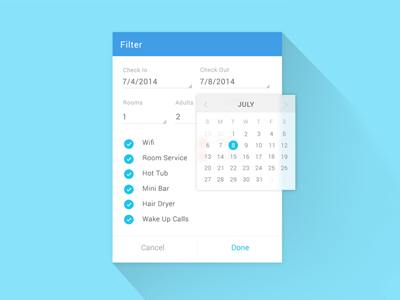 Hotel Filter Dialog filter hotel ux