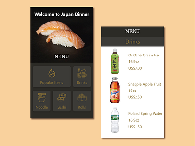 Daily UI #043 - Food/Drink Menu dailyui dailyui043 menu