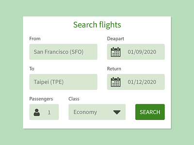 Daily UI #068 - Flight Search dailyui dailyui068 search flight search flights