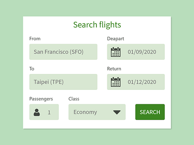 Daily UI #068 - Flight Search