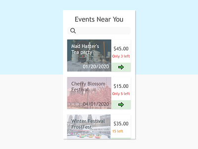 Daily UI #070 - Event Listing