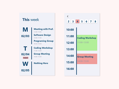 Daily UI #071 - Schedule