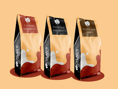 Package of dylan's coffee branding illustrator design