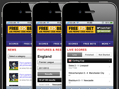 Mobile Styling (Football Site)