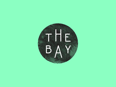 The Bay mark screenprint teal the bay type