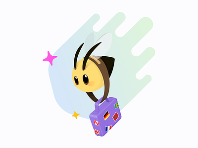 Travelbee app branding bee character art illustration ios travelbees