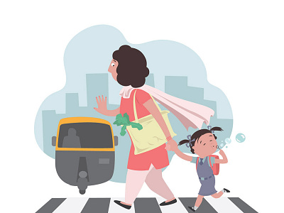 Illustration for Parents and kids illustration