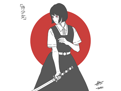 Samurai Girl. art artwork coloring design digitalart digitalpainting drawing girl graphic design illustration illustration art illustrator manga painting photoshop samurai