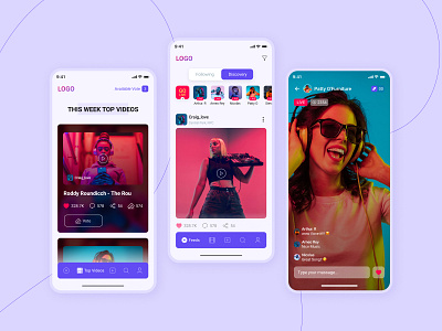 Event App app design explore music social ui video