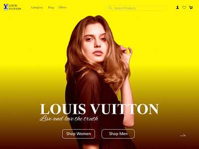 Louis Vuitton Fashion Store beginner brand design design fashion fashion brand louis vuitton minimal shopping app shopping website simple design ui ux webdesign website yellow