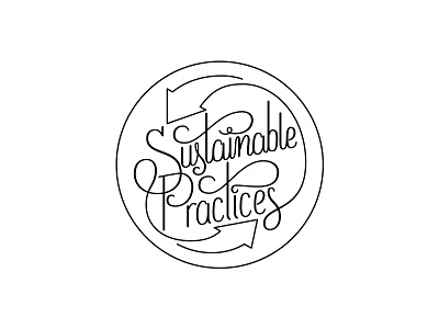 Sustainable Practices lettering logo type