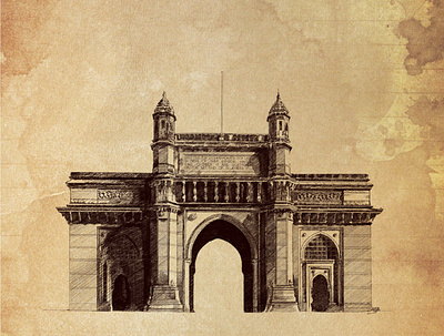 Gateway of India design illustration illustration art ipadpro ipadproart procreate procreate app procreate art procreateapp sketch