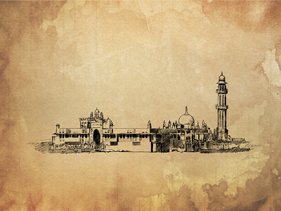 Haji Ali Dargah design illustration illustration art illustration design ipadpro ipadproart procreate procreate art procreateapp sketch