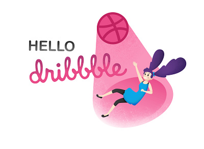 Hello Dribbble! character firstshot flat illustration