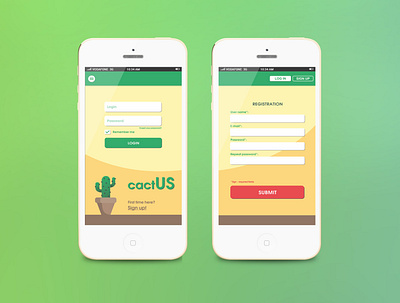 Registration Form CactUS design flat ui vector