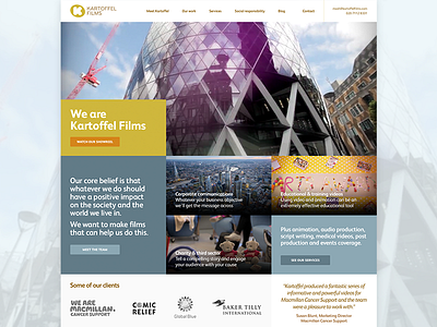 Kartoffel Films Website Concept agency concept video web design