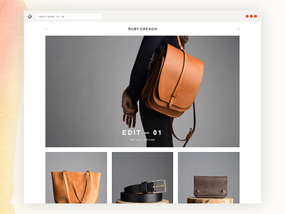 Online Shop for Ruby Creagh bags belts ecommerce leather purses shop webdesign